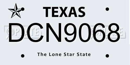 DCN9068 Texas License Plate