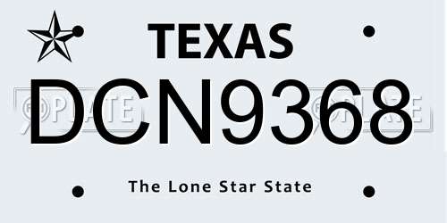 DCN9368 Texas License Plate