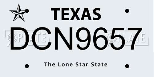 DCN9657 Texas License Plate
