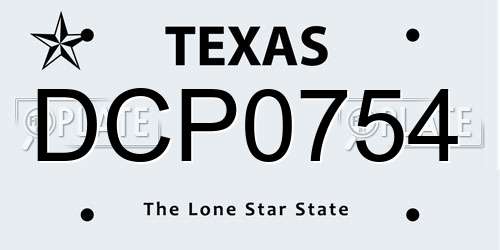 DCP0754 Texas License Plate