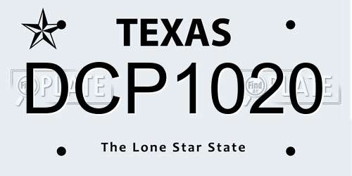 DCP1020 Texas License Plate