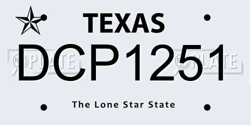 DCP1251 Texas License Plate