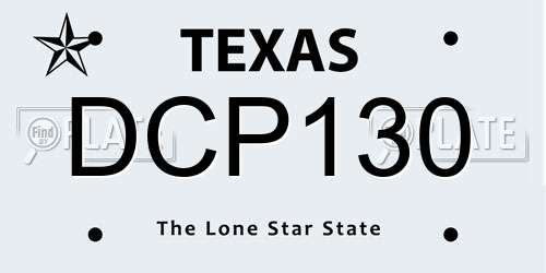 DCP130 Texas License Plate