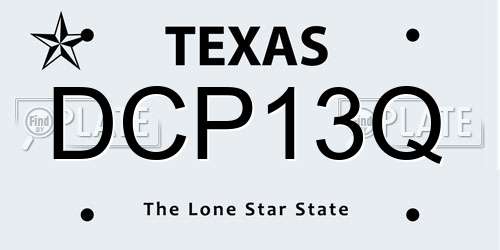 DCP13Q Texas License Plate