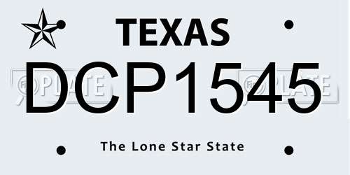 DCP1545 Texas License Plate