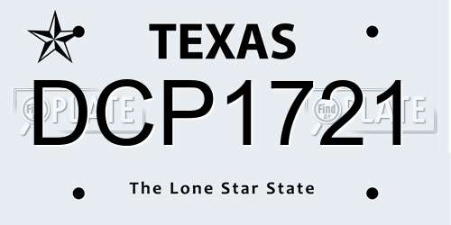 DCP1721 Texas License Plate