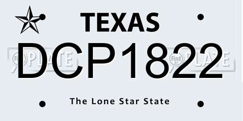 DCP1822 Texas License Plate