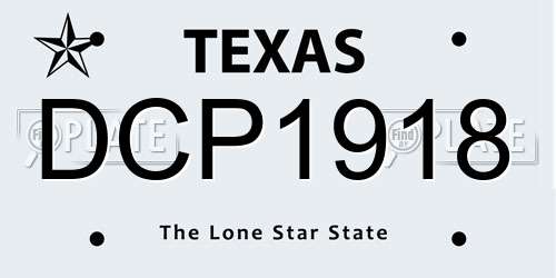 DCP1918 Texas License Plate