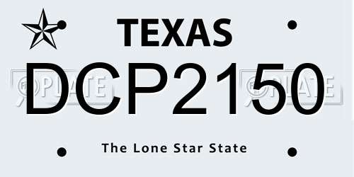 DCP2150 Texas License Plate