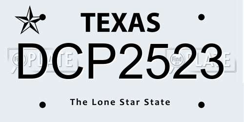 DCP2523 Texas License Plate