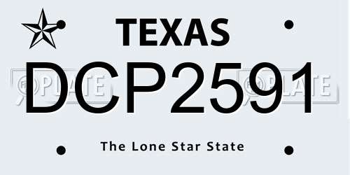 DCP2591 Texas License Plate