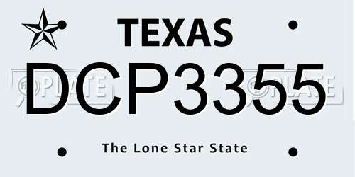 DCP3355 Texas License Plate