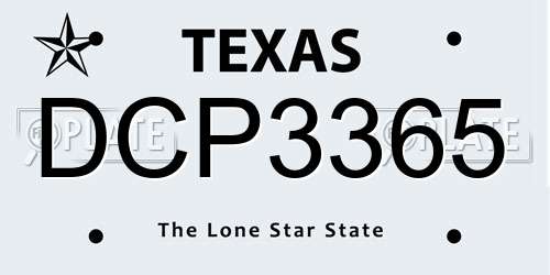 DCP3365 Texas License Plate