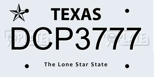 DCP3777 Texas License Plate