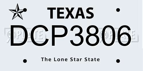 DCP3806 Texas License Plate