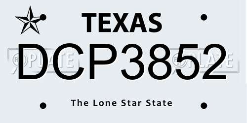 DCP3852 Texas License Plate