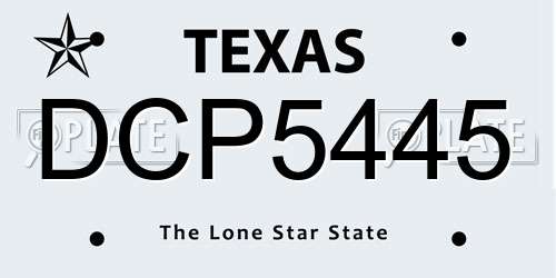DCP5445 Texas License Plate