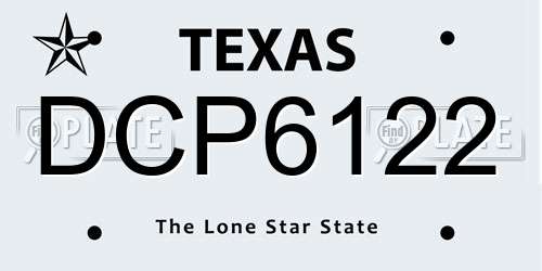 DCP6122 Texas License Plate