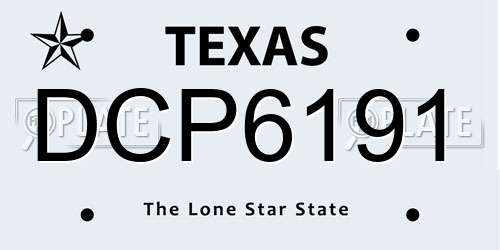 DCP6191 Texas License Plate