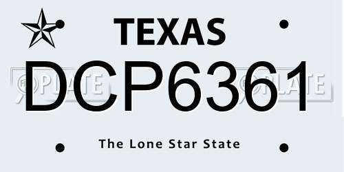 DCP6361 Texas License Plate