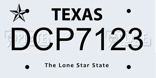 DCP7123 Texas License Plate