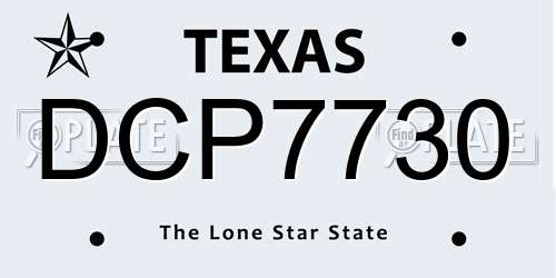 DCP7730 Texas License Plate