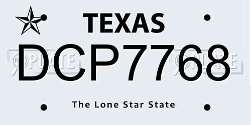 DCP7768 Texas License Plate