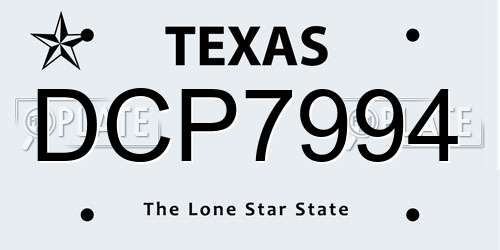 DCP7994 Texas License Plate