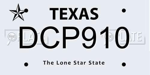 DCP910 Texas License Plate