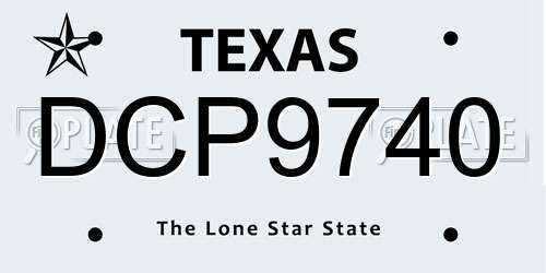 DCP9740 Texas License Plate