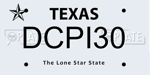 DCPI30 Texas License Plate