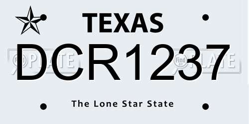 DCR1237 Texas License Plate