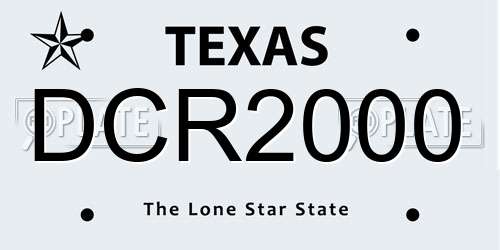 DCR2000 Texas License Plate