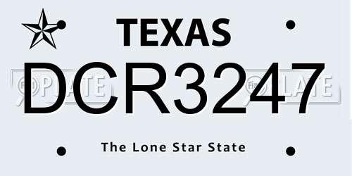 DCR3247 Texas License Plate