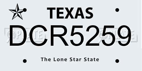 DCR5259 Texas License Plate