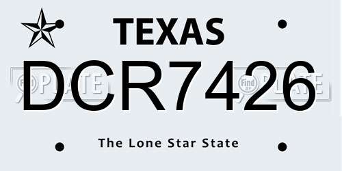 DCR7426 Texas License Plate