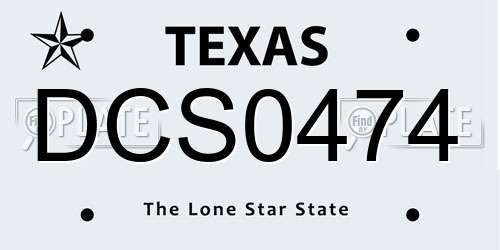DCS0474 Texas License Plate