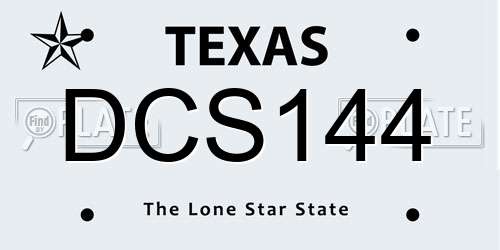 DCS144 Texas License Plate