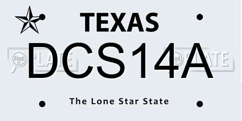 DCS14A Texas License Plate