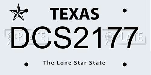 DCS2177 Texas License Plate