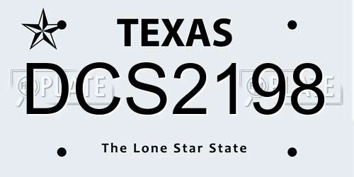 DCS2198 Texas License Plate