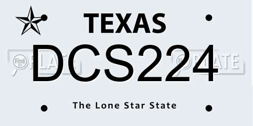 DCS224 Texas License Plate