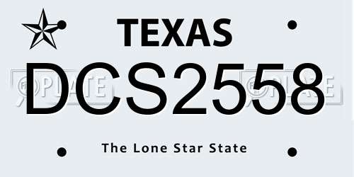 DCS2558 Texas License Plate