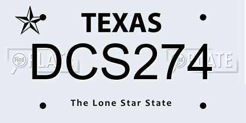 DCS274 Texas License Plate