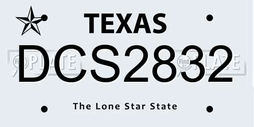 DCS2832 Texas License Plate