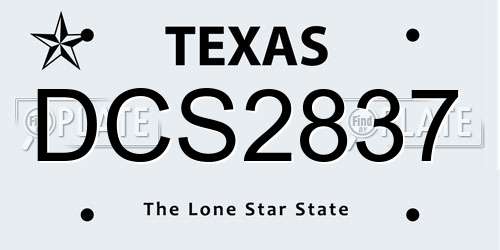 DCS2837 Texas License Plate