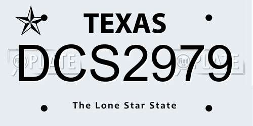 DCS2979 Texas License Plate