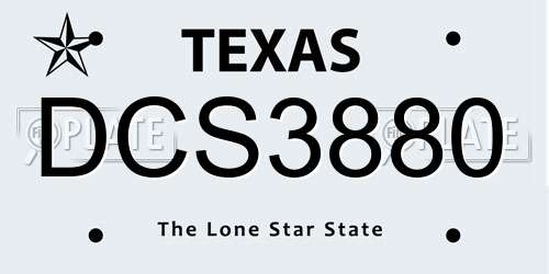 DCS3880 Texas License Plate