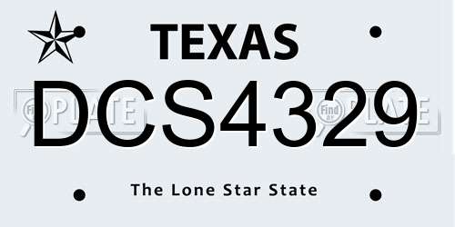 DCS4329 Texas License Plate