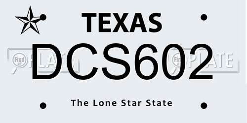 DCS602 Texas License Plate